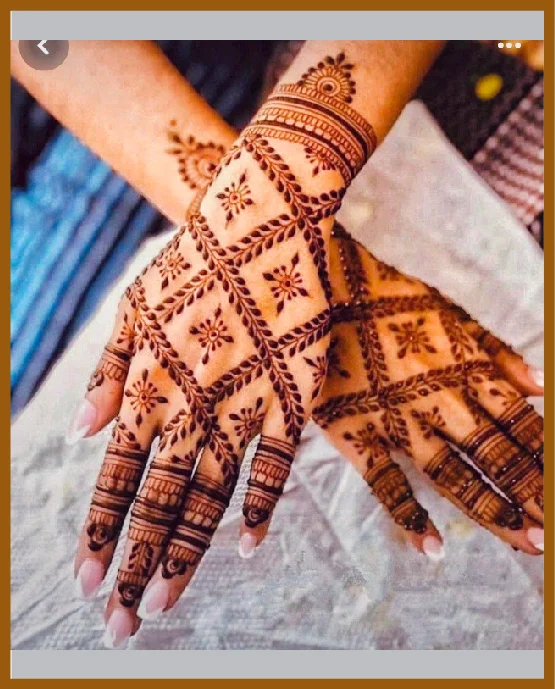 Net Line Fusion In Modern Back Hand Mehndi Design Net Line Fusion In Modern Back Hand Mehndi Design